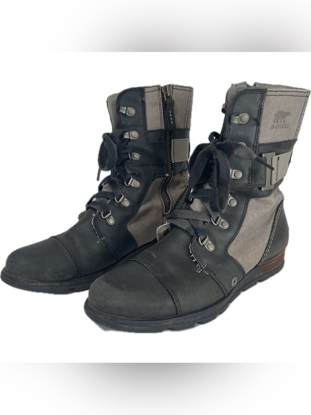 Sorel Women’s Major Carly Black Lace Up Combat Style Boot Size 9.5